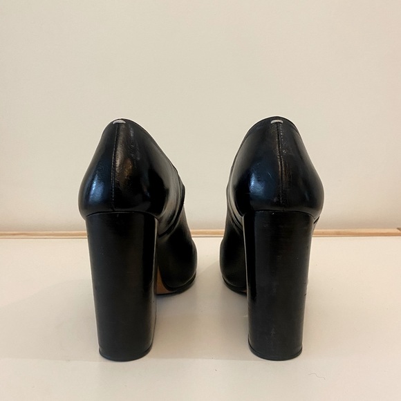 MAISON MARTIN MARGIELA 22 BLACK LEATHER CUT OUT HEELED PUMPS W/38 - Picture 3 of 8